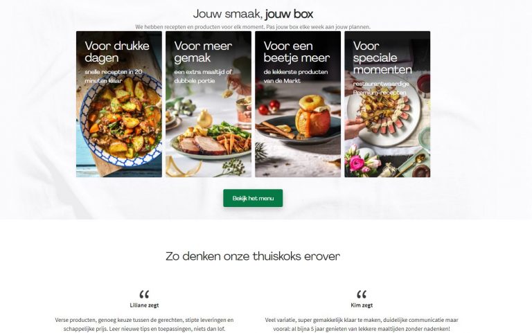 Ontdek alle mogelijke boxen van HelloFresh