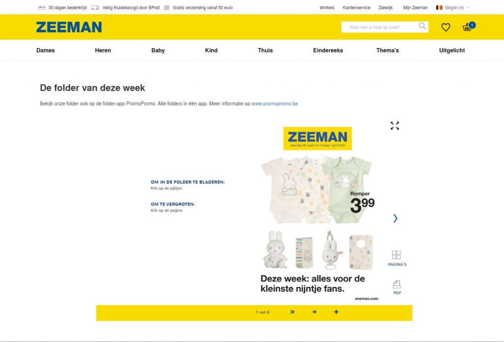 ontdek alle folders in de zeeman app