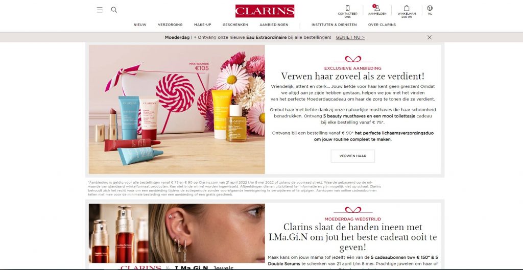 Clarins aanbiedingep