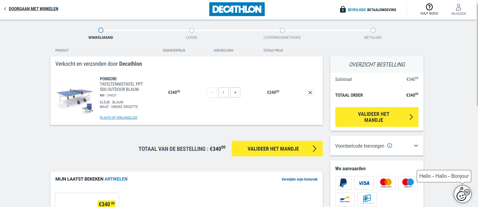 Decathlon kortignscode pagina